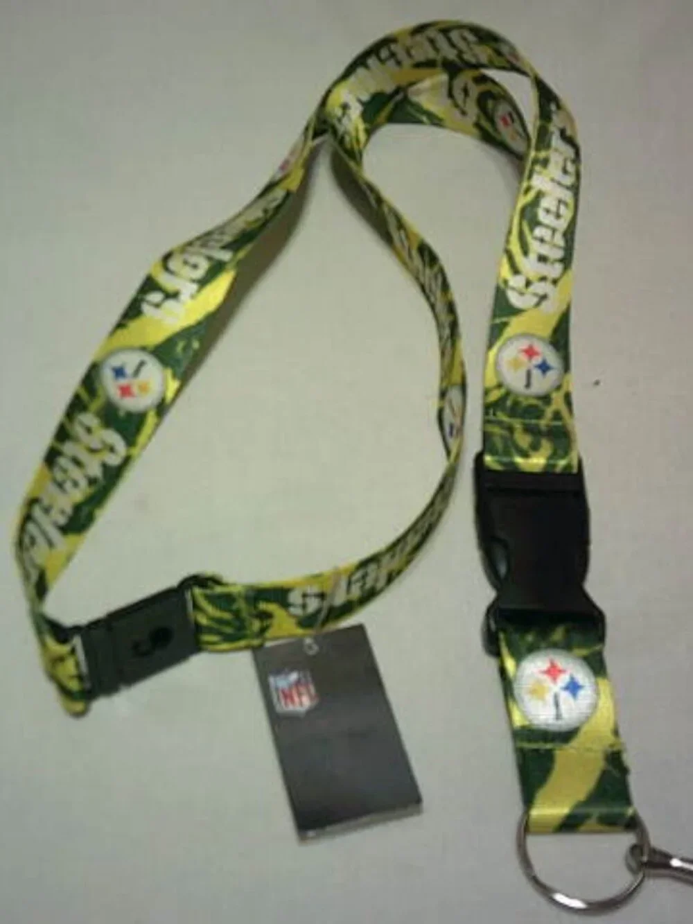NFL NEW PITTSBURG STEELERS LANYARD KEYCHAIN DETACHABLE IN 2 PLACES EXTRA LONG 🏈